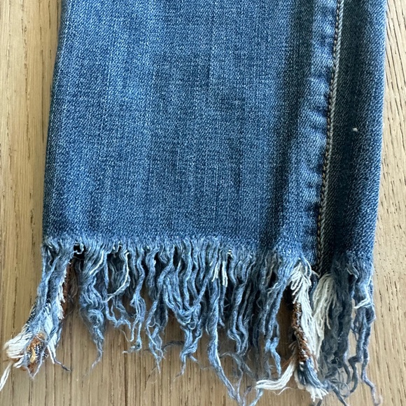 Sam Edelman Blue Ankle Cropped Jeans Frayed Hem - Picture 2 of 6